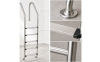 5-Step Pool Ladder Easy to Install Stainless Steel Pool Ladder Drillless for in-Ground Pools
