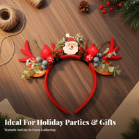Reindeer Branch Headband Festive Design Soft Branch Headpiece Christmas Deer Branch Hairband Comfortable for Adults