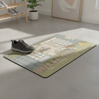 Diatomaceous Earth Bath Mat, Japanese Cartoon Cat Absorbent Quick-Dry Non-Slip Floor Mat for Home Bathroom Entryway