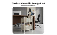 Space Saving School Bag Storage Rack Steel Construction Under Desk Storage Trolley 360° Rotating Wheels Movable Book Cart Built-in Handle for Students, Kids, Study Room, Office, Bedroom