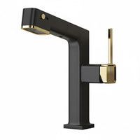 Pull-out Lavatory Faucet Easy Installation Pull out Lavatory Faucet Gunmetal Grey Finish Retractable Basin Mixer