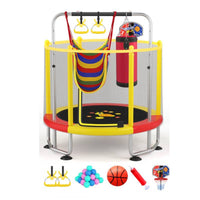 Protective Barrier Net Mini Basketball Trampoline Foam Cover Enclosed Trampoline for Home