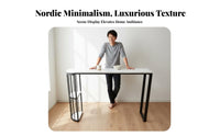 Light Luxury Design Sintered Stone High Table Minimalist Design High Top Pub Table Stain Resistant Kitchen Island Bar Versatile Use for Apartment Dwellers, Homeowners, Couples, Breakfast Nook