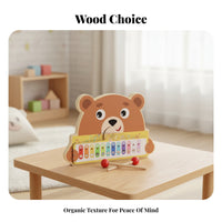 Numbered Animal Keyboard Wooden Piano Toy  -Shaped Music Plaything Shade-Coded Keys Colorful for Tabletop