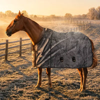 Winter Horse Blanket Cold Weather Horse Blanket with Belly Straps Contoured Adjustable for Horses, Stable, Turnout