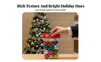 12 Pieces Miniature Bauble Set bright hues Holiday Decoration for Hotel Lobby