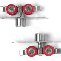 Oval Mounting Plate Sliding Door Roller Slim-Line Ball-Bearing Roller Assembly Silver Finish Window Sliding Wheel Screw Holes