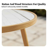 Weather Resistant Woven Rope Dining Set Long-Lasting Rope Weave Garden Furniture Comfortable Seating Outdoor Table and Chair Set Easy to Clean for Hotel Managers, Business Owners, Resort, Courtyard, Backyard, Porch