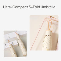 5-Fold Portable Sunblock Umbrella UPF50+ Sun Rain Protection