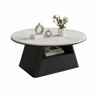 2 Pieces Space-Saving Round Coffee and End Table Set Rounded Edges Pair of Round Occasional Tables Versatile Use Indoor Furniture Stable Structure for Small Apartment Dwellers, Homeowners, Students, Living Room, Lounge Area, Office, Bedroom