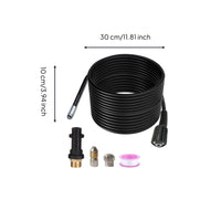 High-Pressure Hose with Fittings Heavy Duty Pressure Washer Hose with Adapters Lightweight for Drain Cleaning