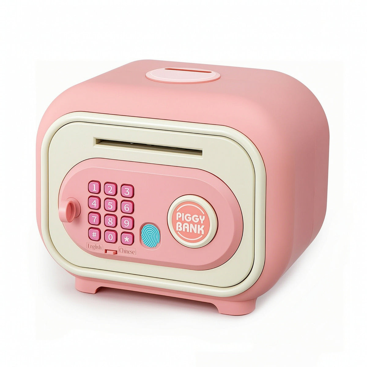Cartoon Piggy Bank with Fingerprint Password for Kids