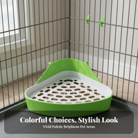 Triangle Hare Toilet Spill-Resistant Guard Cage Corner Toilet Easy to Clean Corner Waste Container for Guinea Pigs, Chinchillas