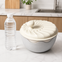 Manual Salad Spinner, Kitchen Helper for Washing and Drying Salad, Large Capacity 24.3x22.3x20cm, White