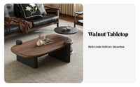 2 Pieces Space Saving Modern Wood Coffee Table Rounded Edges Nesting Coffee Table Set Versatile Application Easy Assembly for Design Enthusiasts, Apartment Dwellers, Office Managers, Home, Lounge, Reception Area