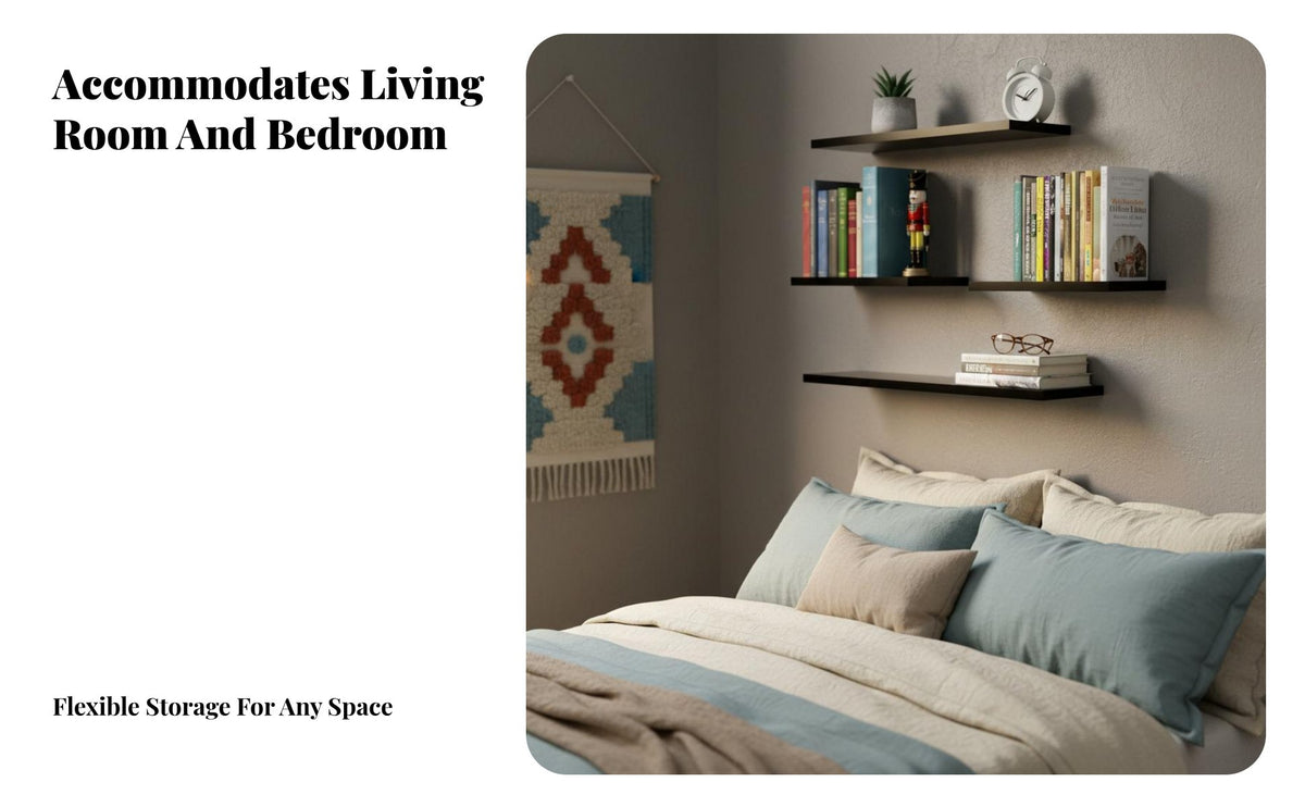 Space-Saving Floating Board Shelf Versatile Use Display Rack Decorative Design Wall Furnishing Minimalist Design for Renters, Homeowners, Students, Living Room, Bedroom, Office, Nursery