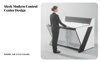 Cold-Rolled Steel Frame Console Desk Fireproof Desktop Control Center Workstation Modular Design Security Dispatch Console Heavy Duty for Dispatchers, Control Room Operators, IT Professionals