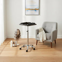 Effortless Moving Wheels Hair Extension Trolley Cart Anti-Winding Casters Rolling Hairpiece Holder Stand Sturdy Support Base Adjustable Salon Tray Stand for Barbers, Barbershop, Hairdressing Institute