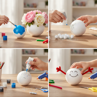 High-Density White Polystyrene Foam Balls for DIY Crafts, Wedding Decor, and Display Props