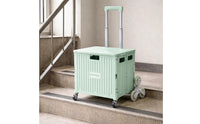 Pull Rod Portable Utility Wagon Wheeled Foldable Wagon with Wheels Foldable Utility Carrier for Market Stall, Shopping