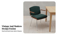 Vintage & aesthetic Upholstered Armchair With Armrests Indoor Furniture Comfortable spine supportrest accent Chair adaptable for distant Workers, Apartment Dwellers, residents, Study Room, Home Office, Bedroom, Small areas