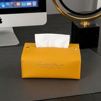 Tissue Box Holder Rectangle in Faux Leather for Bathroom Decor, Stylish Dispenser for Home Office and Car, Modern Minimalist Style, 1 Pack