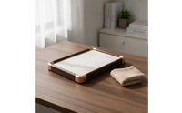 Jewelry Tray with Slots Wood-Grain Jewelry Display Tray Tabletop for Dresser