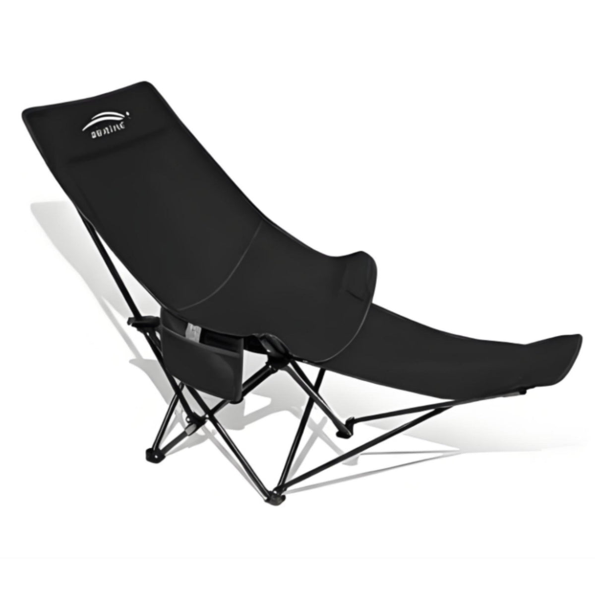 Foldable Portable High-Back Moon Chair Quick Setup Adjustable Beach Recliner Lightweight Reclining Camping Chair with Footrest Heavy Duty for Fishing, Picnic