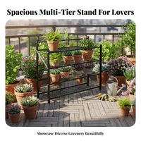 Floor-Standing Multi-Tier Step Stand Ladder Design three-tier Stepped Shelf Freestanding Plant Rack Indoor & fullydoor Use for Gardeners, Homeowners, Decorators, Balcony, Living Room, Patio, Porch