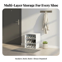 Dustproof Multi-Layer Plastic Shoe Shelf Dust-Proof Modular Shoe Rack Easy Assembly Plastic Cube Storage Organizer Large Capacity for Students, Families, Homeowners, Entryway, Hallway, Dorm Room, Bedroom