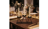 3-Cup Candle Holder Geometric Candle Holder with 3 Cups Metal Candelabra Modern Rectangular for Event Planners
