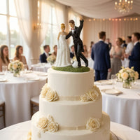 Wedding Cake Topper Resin Soccer Wedding Topper Hand-Painted Couple Statue for Couples