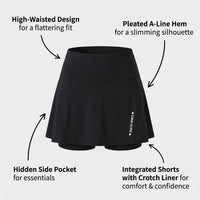 Skirt for Women with High Waisted Design and Pockets, Stylish Printed Pleated Mini for for Outdoor Summer Wear