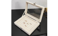 Large Capacity Band Earring Storage Case Multi-Functional Velvet Jewelry Box Space-Saving Band Display Organizer Dust-Proof for Closet, Drawer