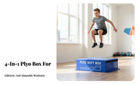 4 Pieces Adjustable Height Stackable Soft Jump Box Set shockAbsorbing Stackable Jump Box Strong Hook-and-Loop Fastener Fasteners Training Block Portable with Handles for Teenagers, Children, Beginners, Home Gym, HIIT Workouts, School