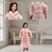 Textile Clothing Miniature Doll with Stand Collectible Porcelain Doll with Stand Poseable Delicate for Display Shelf