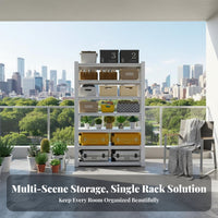 Adjustable Metal Storage Rack Sturdy Construction Multi-Tier Metal Storage Rack High Load Capacity Adjustable Steel Shelving Unit for Balcony, Kitchen