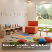 Modern Aesthetic Reconfigurable Modular Seating System Customizable Layout Configurable Block Seating Space-Saving Commercial Furniture High-Density Foam for Interior Designers, Families, Reception Area, Early Learning Centers, Lounging, Social Gatherings