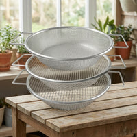 3 Pieces Garden Sifter with Handles Round Soil Sieve with Handle Ergonomic Sifting Screen for Gardeners, Raised Beds