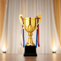 Traditional Trophy Cup with Handles Classic Metal Trophy Cup Stable Tall for Corporate Events