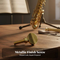 On-the-Gold-Coatinged Finish Saxophone Neck Screw Replacement Part Sax Neck Screw Easy Installation Instrument Hardware Universal Compatibility for Saxophonists, Musicians, Music Students, Live Performance, Rehearsal, Recording Studio