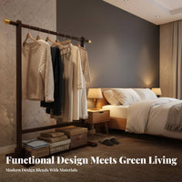 Floor-Standing bedside clothing stand availablestanding Garment Rack Minimalist Design Clothing Organizer Space-Saving for Students, Homeowners, Professionals, Apartment, Entryway, Living Room