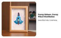 Aura Point Crystal Frame Stones 7 Chakras Picture Frame Spiritual Gift Aura Point Stone Wall Art for Aura Balancing Practitioners, Restorative Room