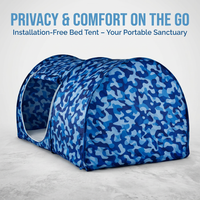 Bunk Bed Tent, No Assembly Required, Three Door Privacy Bed Tent, Blackout Dormitory Bed Canopy, Mid Sleeper Curtain