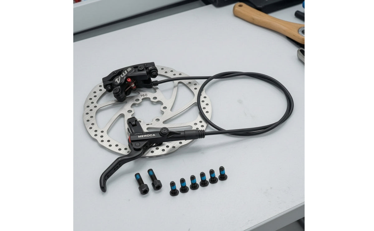 Hydraulic Disc Brake Assembly Mineral-Oil Front Brake with 800mm Hose Pre-Bled for Mountain Bikers, Trail Riding