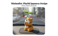 Four leaves Animal Ornament Good Luck Charm Japanese Cloth Animal Statue Thoughtful Present Four leaves Figurine
