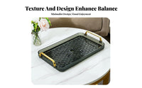 Multi-Purpose Plastic Tea and Cup Holder Tray Easy to Clean Rectangular Coffee Table Tray Elegant Design for Living Room, Kitchen Counter