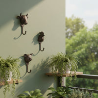 3 Pieces Animal Hook Antique Bronze Decorative Hook Weathered Wall Hanger for Porch