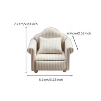 3 Pieces Upholstered 1:12 Scale Couch Set Realistic Design 1/12 Scale Living Room Furniture Includes Pillows Dollhouse Sofa Set Handmade for Hobbyists, Collectors