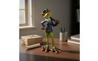 Police Frog Figurine Commencement Gift Frog Police Officer Statue Miniature Creature Sculpture Sleek Finish Stable Base